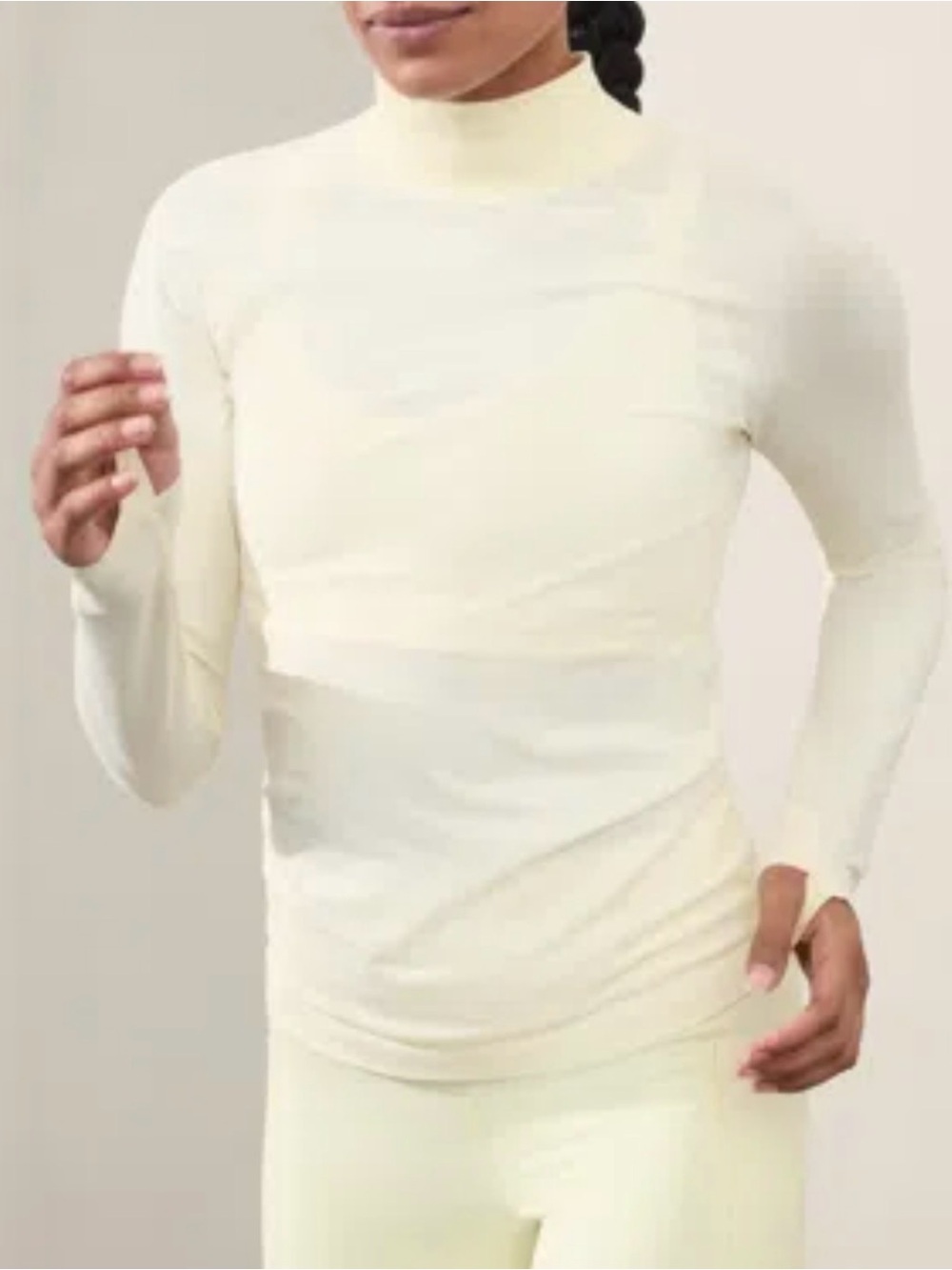 Athlete Momentum Lily Yellow Seamless Mock Neck Top